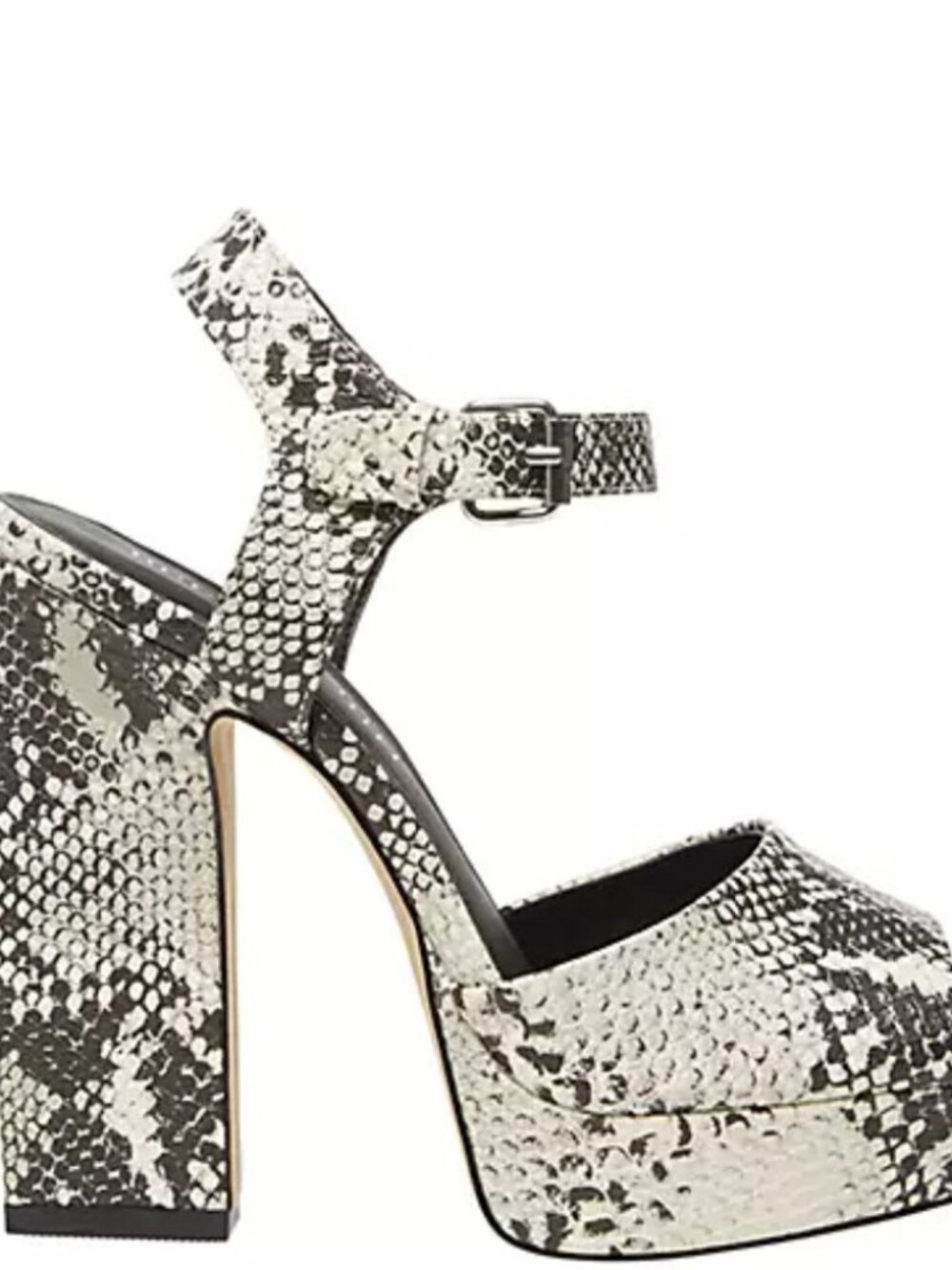 Steve Madden Bambi Gray Silver Snake Platform Heels, Size 8.5